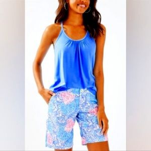 NWT Lilly Pulitzer Chipper Short Blue Haven Raising Shell Sz 8